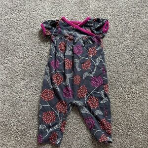 Tea Collection Infant Romper with Floral Accents
